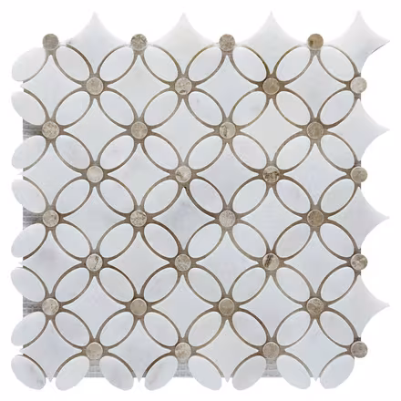 Carrara Chateau Flower Marble Mosaic