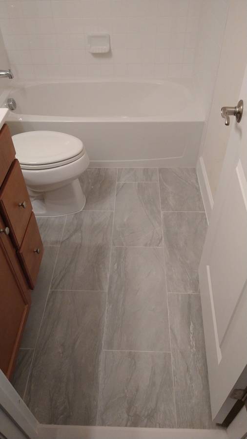 Bathroom tile flooring